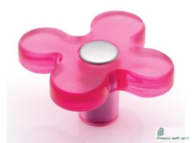Fogantyú műanyag gomb 8116-50  Rözsaszín / Pink - Matt króm